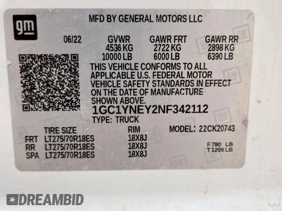 ✅ 2022 Chevrolet Silverado 2500HD LT • VIN: 1GC1YNEY2NF342112 • Lot: 63071945. Wystawiony na Copart z przebiegiem 61 076 mil. Bezpłatny archiwum sprzedaży aukcyjnych z USA i szczegółowy raport historii pojazdu na DreamBid. Zdjęcie 13.