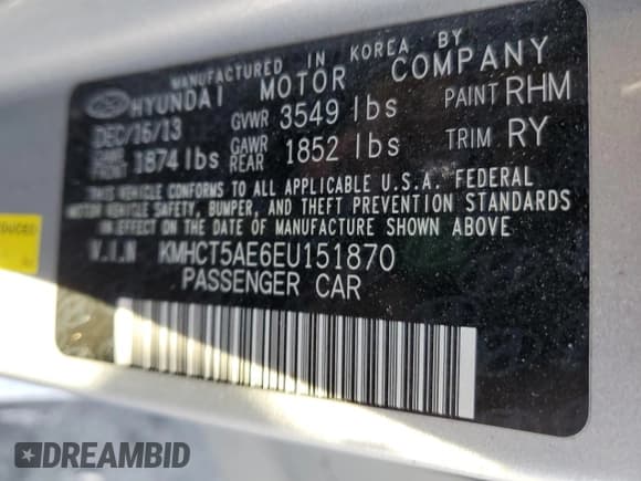 ✅ 2014 Hyundai Accent GS • VIN: KMHCT5AE6EU151870 • Лот: 80674174. Опубликован ранее на Copart с пробегом 89 411 миль. Бесплатный доступ к архиву аукционных продаж из США и подробный отчёт об истории автомобиля на DreamBid. Изображение 12.