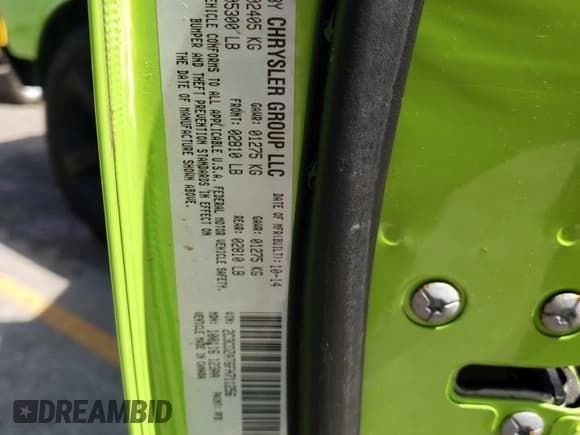 ✅ 2015 Dodge Challenger R/T • VIN: 2C3CDZAT6FH711256 • Lot: 51878784. Wystawiony na Copart z przebiegiem 70 298 mil. Bezpłatny archiwum sprzedaży aukcyjnych z USA i szczegółowy raport historii pojazdu na DreamBid. Zdjęcie 12.