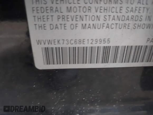 ✅ 2008 Volkswagen Passat Lux • VIN: WVWEK73C68E129955 • Лот: 41868163. Опубликован ранее на IAAI с пробегом Не указан. Бесплатный доступ к архиву аукционных продаж из США и подробный отчёт об истории автомобиля на DreamBid. Изображение 9.