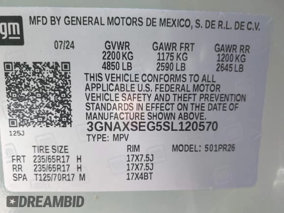 ✅ 2025 Chevrolet Equinox AWD ACTIV • VIN: 3GNAXSEG5SL120570 • Lot: 43167961. Wystawiony na IAAI z przebiegiem 13 289 mil. Bezpłatny archiwum sprzedaży aukcyjnych z USA i szczegółowy raport historii pojazdu na DreamBid. Zdjęcie 9.