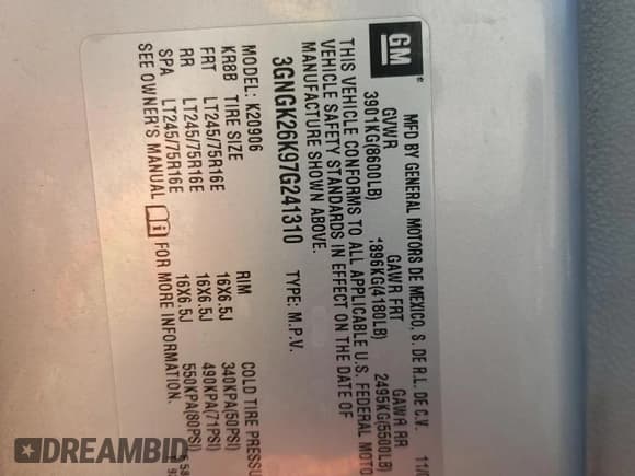 ✅ 2007 Chevrolet Suburban Commercial • VIN: 3GNGK26K97G241310 • Lot: 54781155. Wystawiony na Copart z przebiegiem 166 355 mil. Bezpłatny archiwum sprzedaży aukcyjnych z USA i szczegółowy raport historii pojazdu na DreamBid. Zdjęcie 13.