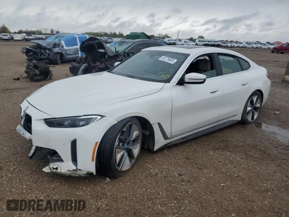 ✅ 2023 BMW i4 eDrive35 • VIN: WBY43AW09PFP47866 • Lot: 82279085. Listed on Copart with 24,076 mi. Free auction sales archive from the USA and detailed vehicle history report at DreamBid. Image 1.