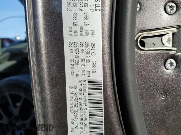 ✅ 2017 Dodge Journey GT • VIN: 3C4PDDEG2HT685441 • Lot: 85664395. Listed on Copart with 101,984 mi. Free auction sales archive from the USA and detailed vehicle history report at DreamBid. Image 14.