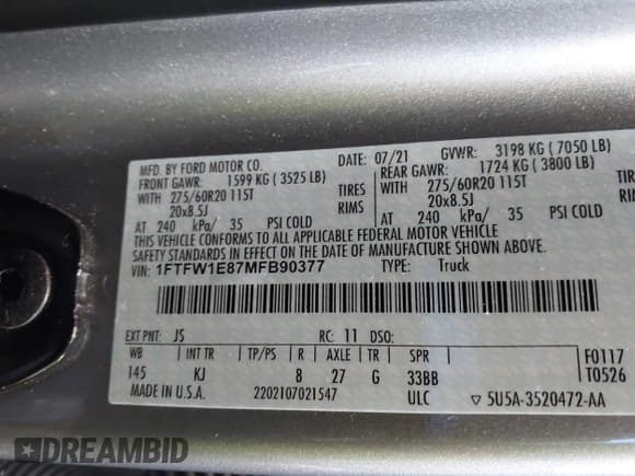 ✅ 2021 Ford F-150 XLT • VIN: 1FTFW1E87MFB90377 • Лот: 43524926. Опубликован ранее на IAAI с пробегом 49 341 миль. Бесплатный доступ к архиву аукционных продаж из США и подробный отчёт об истории автомобиля на DreamBid. Изображение 9.