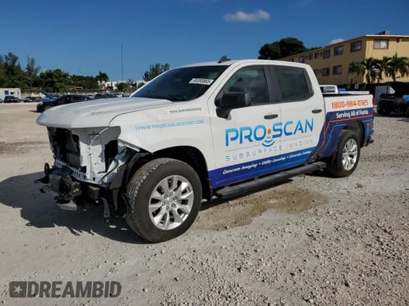 ✅ 2024 Chevrolet Silverado 1500 Custom • VIN: 1GCPABEK5RZ167674 • Лот: 65393665. Опубликован ранее на Copart с пробегом 6 556 миль. Бесплатный доступ к архиву аукционных продаж из США и подробный отчёт об истории автомобиля на DreamBid. Изображение 1.