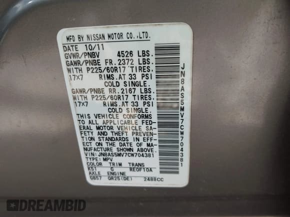 ✅ 2012 Nissan Rogue SV • VIN: JN8AS5MV7CW704381 • Лот: 43682039. Опубликован ранее на IAAI с пробегом 193 546 миль. Бесплатный доступ к архиву аукционных продаж из США и подробный отчёт об истории автомобиля на DreamBid. Изображение 9.