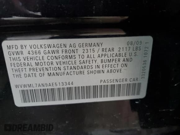 ✅ 2010 Volkswagen CC Sport • VIN: WVWML7AN9AE513344 • Lot: 71968355. Wystawiony na Copart z przebiegiem 153 254 mil. Bezpłatny archiwum sprzedaży aukcyjnych z USA i szczegółowy raport historii pojazdu na DreamBid. Zdjęcie 13.