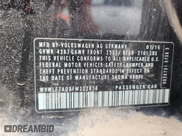 ✅ 2015 Volkswagen Golf R • VIN: WVWLF7AUXFW222878 • Lot: 81098525. Wystawiony na Copart z przebiegiem 72 205 mil. Bezpłatny archiwum sprzedaży aukcyjnych z USA i szczegółowy raport historii pojazdu na DreamBid. Zdjęcie 12.