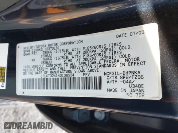 ✅ 2004 Scion xB • VIN: JTLKT324140138934 • Лот: 42790840. Опубликован ранее на IAAI с пробегом 173 403 миль. Бесплатный доступ к архиву аукционных продаж из США и подробный отчёт об истории автомобиля на DreamBid. Изображение 9.