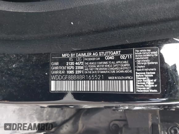 ✅ 2011 Mercedes-Benz C 300 Sport • VIN: WDDGF8BB8BR165521 • Lot: 40484423. Wystawiony na IAAI z przebiegiem 114 300 mil. Bezpłatny archiwum sprzedaży aukcyjnych z USA i szczegółowy raport historii pojazdu na DreamBid. Zdjęcie 9.