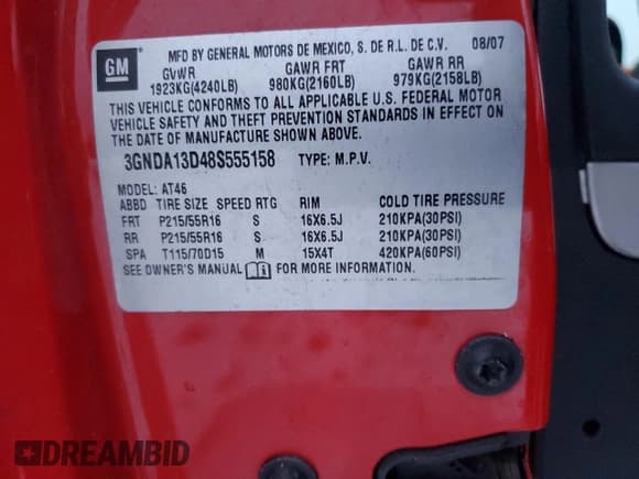 ✅ 2008 Chevrolet HHR LS • VIN: 3GNDA13D48S555158 • Lot: 87950965. Listed on Copart with 146,336 mi. Free auction sales archive from the USA and detailed vehicle history report at DreamBid. Image 14.