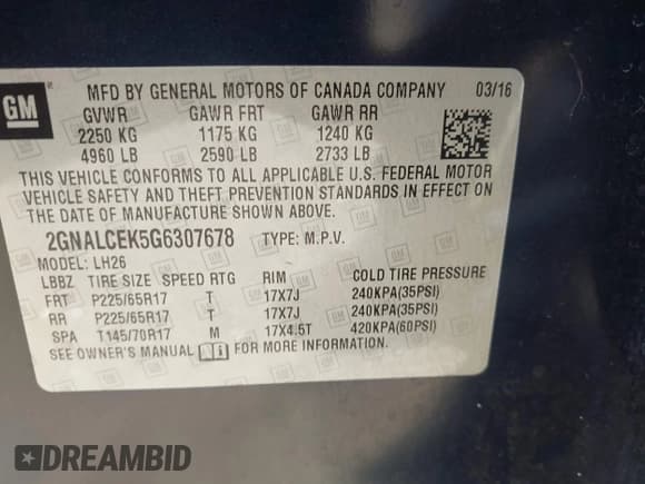 ✅ 2016 Chevrolet Equinox LT • VIN: 2GNALCEK5G6307678 • Лот: 43582722. Опубликован ранее на IAAI с пробегом 119 114 миль. Бесплатный доступ к архиву аукционных продаж из США и подробный отчёт об истории автомобиля на DreamBid. Изображение 9.