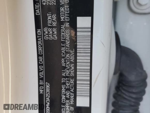 ✅ 2010 Volvo V50 • VIN: YV1390MW3A2538967 • Лот: 87791245. Опубликован ранее на Copart с пробегом 124 069 миль. Бесплатный доступ к архиву аукционных продаж из США и подробный отчёт об истории автомобиля на DreamBid. Изображение 14.