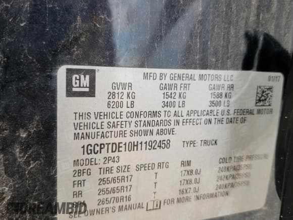 ✅ 2017 Chevrolet Colorado 4WD Z71 • VIN: 1GCPTDE10H1192458 • Лот: 69183384. Опубликован ранее на Copart с пробегом Не указан. Бесплатный доступ к архиву аукционных продаж из США и подробный отчёт об истории автомобиля на DreamBid. Изображение 12.