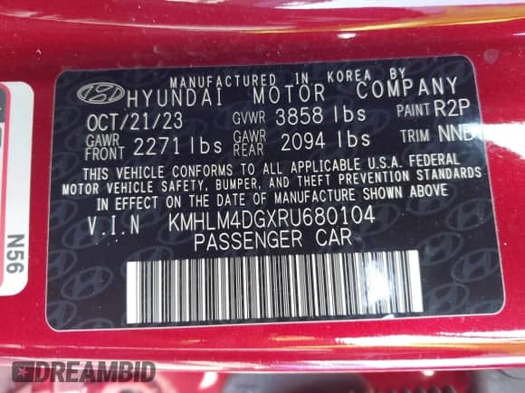 2024 Hyundai Elantra SEL с VIN KMHLM4DGXRU680104, выставлен на аукционе IAAI как лот 43313435 с пробегом 24 480 миль миль и . История ставок и продаж доступна на DreamBid. Изображение 9.