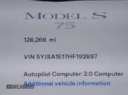 ✅ 2017 Tesla Model S 60 • VIN: 5YJSA1E17HF192897 • Лот: 43267773. Опубликован ранее на IAAI с пробегом 126 266 миль. Бесплатный доступ к архиву аукционных продаж из США и подробный отчёт об истории автомобиля на DreamBid. Изображение 15.