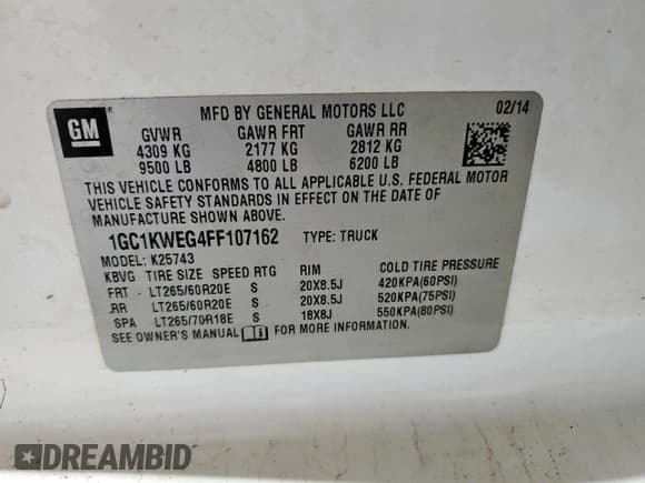 ✅ 2015 Chevrolet Silverado 2500HD LTZ • VIN: 1GC1KWEG4FF107162 • Лот: 93418935. Опубликован ранее на Copart с пробегом Не указан. Бесплатный доступ к архиву аукционных продаж из США и подробный отчёт об истории автомобиля на DreamBid. Изображение 12.