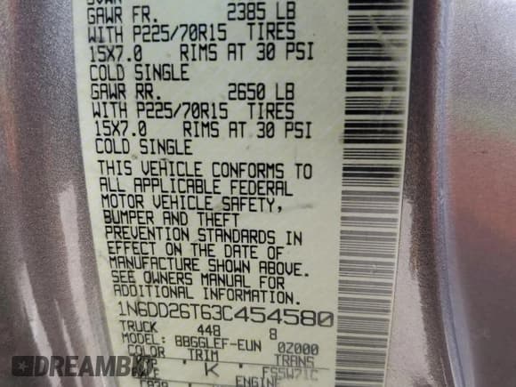 ✅ 2003 Nissan Frontier XE • VIN: 1N6DD26T63C454580 • Лот: 49132485. Опубликован ранее на Copart с пробегом 310 840 миль. Бесплатный доступ к архиву аукционных продаж из США и подробный отчёт об истории автомобиля на DreamBid. Изображение 12.