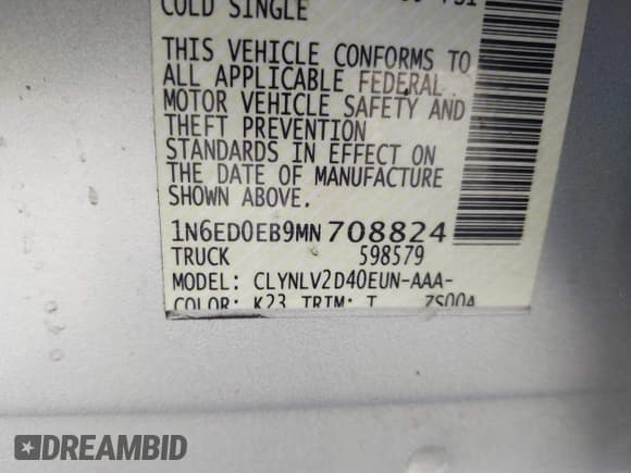 ✅ 2021 Nissan Frontier SV • VIN: 1N6ED0EB9MN708824 • Lot: 43363252. Wystawiony na IAAI z przebiegiem 37 516 mil. Bezpłatny archiwum sprzedaży aukcyjnych z USA i szczegółowy raport historii pojazdu na DreamBid. Zdjęcie 9.