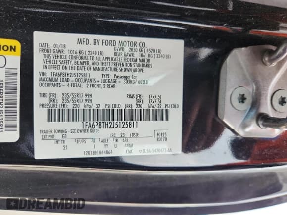 ✅ 2018 Ford Mustang EcoBoost • VIN: 1FA6P8TH2J5125811 • Lot: 89643125. Wystawiony na Copart z przebiegiem 57 273 mil. Bezpłatny archiwum sprzedaży aukcyjnych z USA i szczegółowy raport historii pojazdu na DreamBid. Zdjęcie 12.