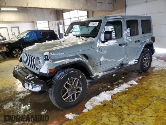 ✅ 2024 Jeep Wrangler Sahara • VIN: 1C4PJXEG3RW329991 • Lot: 87394494. Listed on Copart with 3,684 mi. Free auction sales archive from the USA and detailed vehicle history report at DreamBid. Image 1.