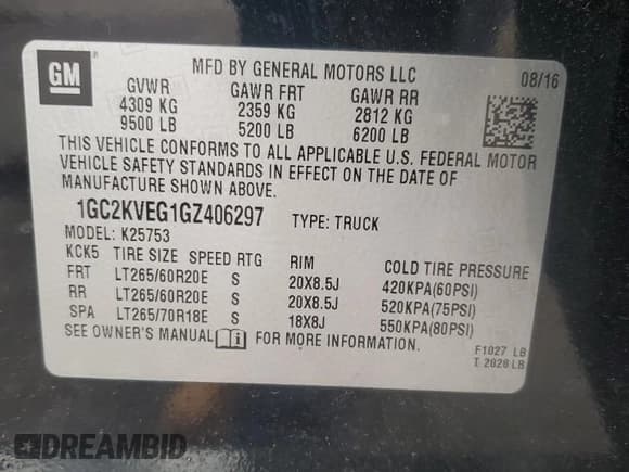 ✅ 2016 Chevrolet Silverado 2500HD LT • VIN: 1GC2KVEG1GZ406297 • Лот: 90432605. Опубликован ранее на Copart с пробегом 172 002 миль. Бесплатный доступ к архиву аукционных продаж из США и подробный отчёт об истории автомобиля на DreamBid. Изображение 12.