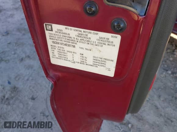 2004 Chevrolet Silverado 1500 с VIN 1GCEK19T34E387798, выставлен на аукционе IAAI как лот 41264663 с пробегом 308 522 миль миль и . История ставок и продаж доступна на DreamBid. Изображение 9.