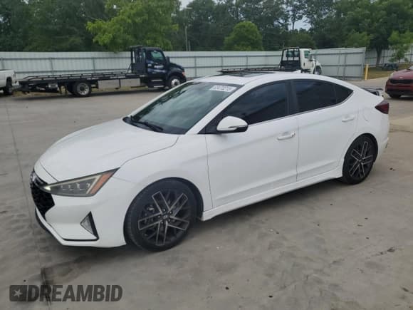 ✅ 2019 Hyundai Elantra Sport • VIN: KMHD04LB5KU832205 • Lot: 63470215. Listed on Copart with 95,183 mi. Free auction sales archive from the USA and detailed vehicle history report at DreamBid. Image 1.