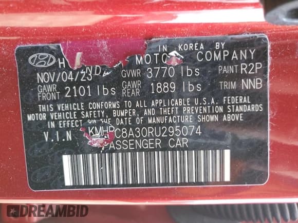 ✅ 2024 Hyundai Venue Limited • VIN: KMHRC8A30RU295074 • Lot: 51906105. Listed on Copart with 15,975 mi. Free auction sales archive from the USA and detailed vehicle history report at DreamBid. Image 14.