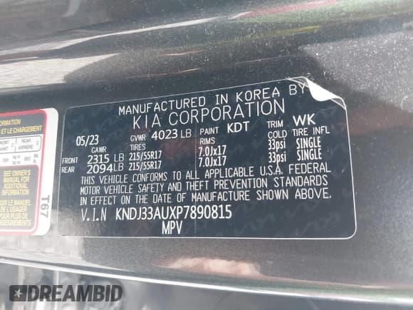 ✅ 2023 Kia Soul EX • VIN: KNDJ33AUXP7890815 • Lot: 42718135. Listed on IAAI with 30,165 mi. Free auction sales archive from the USA and detailed vehicle history report at DreamBid. Image 9.