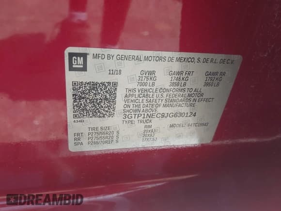 ✅ 2018 GMC Sierra 1500 SLT • VIN: 3GTP1NEC9JG630124 • Лот: 42872522. Опубликован ранее на IAAI с пробегом 134 478 миль. Бесплатный доступ к архиву аукционных продаж из США и подробный отчёт об истории автомобиля на DreamBid. Изображение 9.