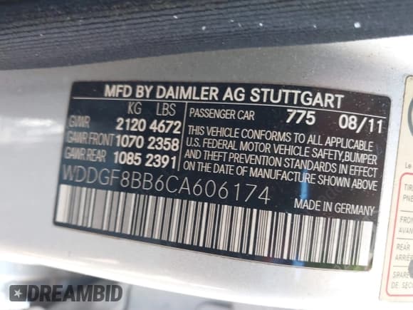 ✅ 2012 Mercedes-Benz C 300 Sport • VIN: WDDGF8BB6CA606174 • Lot: 41355411. Listed on IAAI with Not provided. Free auction sales archive from the USA and detailed vehicle history report at DreamBid. Image 9.
