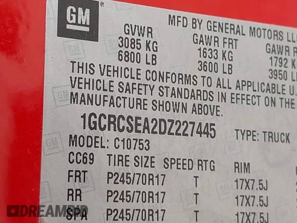 2013 Chevrolet Silverado 1500 LT with VIN 1GCRCSEA2DZ227445, listed as a IAAI auction lot 42418191 with 262,600 mi miles and . Bid and sale history available at DreamBid. Image 9.