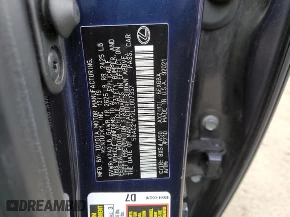 ✅ 2020 Lexus ES 300h • VIN: 58AC21B12LU007357 • Lot: 42128994. Wystawiony na Copart z przebiegiem 79 569 mil. Bezpłatny archiwum sprzedaży aukcyjnych z USA i szczegółowy raport historii pojazdu na DreamBid. Zdjęcie 12.