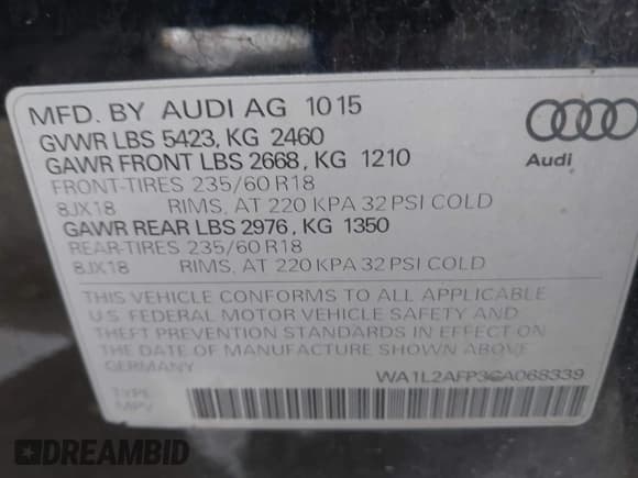 ✅ 2016 Audi Q5 Premium Plus • VIN: WA1L2AFP3GA068339 • Lot: 43710069. Wystawiony na IAAI z przebiegiem 135 387 mil. Bezpłatny archiwum sprzedaży aukcyjnych z USA i szczegółowy raport historii pojazdu na DreamBid. Zdjęcie 9.