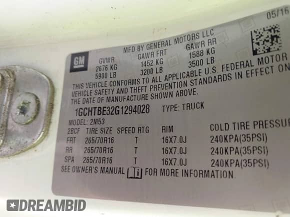 2016 Chevrolet Colorado 4WD WT с VIN 1GCHTBE32G1294028, выставлен на аукционе IAAI как лот 42957336 с пробегом Не указан миль и . История ставок и продаж доступна на DreamBid. Изображение 9.