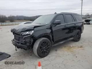 2023 Chevrolet Tahoe RST with VIN 1GNSKRKT5PR409249, listed as a Copart auction lot 43815715 with 23,056 mi miles and Salvage title. Bid and sale history available at DreamBid. Image 1.