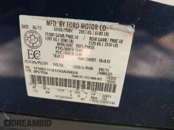 ✅ 2016 Ford Explorer XLT • VIN: 1FM5K8D81GGA39689 • Lot: 42567777. Wystawiony na IAAI z przebiegiem 242 806 mil. Bezpłatny archiwum sprzedaży aukcyjnych z USA i szczegółowy raport historii pojazdu na DreamBid. Zdjęcie 9.