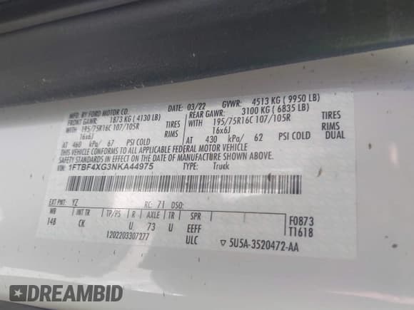 ✅ 2022 Ford Transit Cargo • VIN: 1FTBF4XG3NKA44975 • Лот: 42666045. Опубликован ранее на IAAI с пробегом 40 682 миль. Бесплатный доступ к архиву аукционных продаж из США и подробный отчёт об истории автомобиля на DreamBid. Изображение 9.