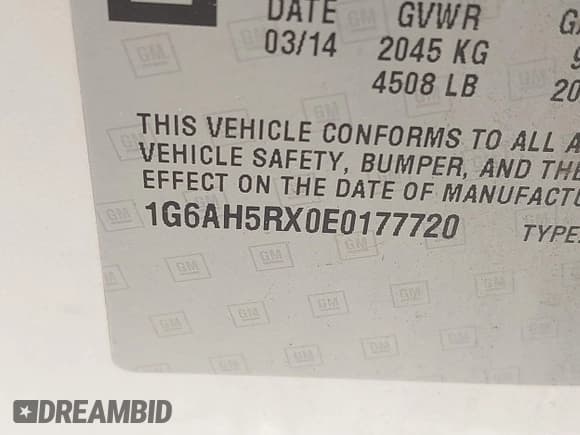 ✅ 2014 Cadillac ATS Luxury AWD • VIN: 1G6AH5RX0E0177720 • Lot: 43614415. Listed on IAAI with 62,293 mi. Free auction sales archive from the USA and detailed vehicle history report at DreamBid. Image 9.