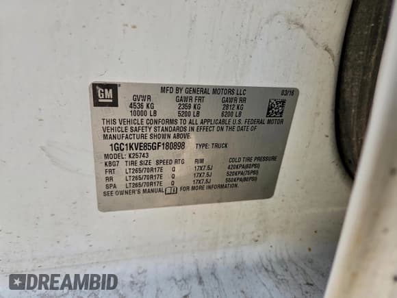 ✅ 2016 Chevrolet Silverado 2500HD LT • VIN: 1GC1KVE85GF180898 • Лот: 95756515. Опубликован ранее на Copart с пробегом Не указан. Бесплатный доступ к архиву аукционных продаж из США и подробный отчёт об истории автомобиля на DreamBid. Изображение 12.