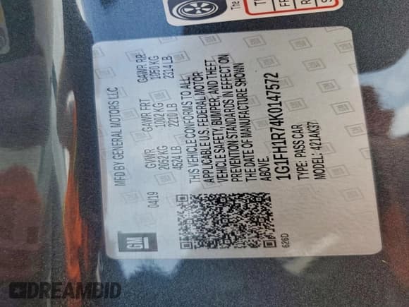 ✅ 2019 Chevrolet Camaro 2SS • VIN: 1G1FH1R74K0147572 • Лот: 93340575. Опубликован ранее на Copart с пробегом 109 877 миль. Бесплатный доступ к архиву аукционных продаж из США и подробный отчёт об истории автомобиля на DreamBid. Изображение 12.