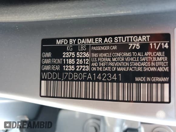 ✅ 2015 Mercedes-Benz CLS 550 • VIN: WDDLJ7DB0FA142341 • Лот: 55387945. Опубликован ранее на Copart с пробегом 56 525 миль. Бесплатный доступ к архиву аукционных продаж из США и подробный отчёт об истории автомобиля на DreamBid. Изображение 13.