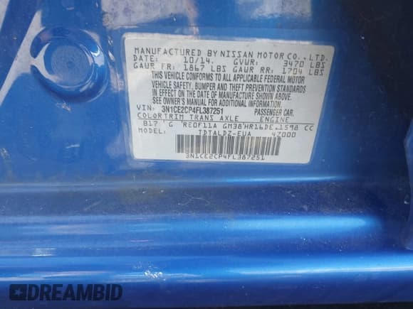 ✅ 2015 Nissan Note S • VIN: 3N1CE2CP4FL387251 • Лот: 43426082. Опубликован ранее на IAAI с пробегом 93 891 миль. Бесплатный доступ к архиву аукционных продаж из США и подробный отчёт об истории автомобиля на DreamBid. Изображение 9.