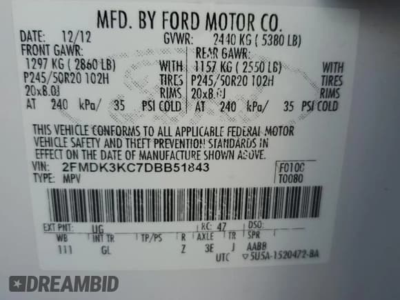 ✅ 2013 Ford Edge Limited • VIN: 2FMDK3KC7DBB51843 • Lot: 90699845. Wystawiony na Copart z przebiegiem 93 106 mil. Bezpłatny archiwum sprzedaży aukcyjnych z USA i szczegółowy raport historii pojazdu na DreamBid. Zdjęcie 13.