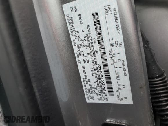 ✅ 2023 Ford F-150 Lightning Pro • VIN: 1FT6W1EV0PWG30403 • Lot: 82285293. Listed on Copart with Not provided. Free auction sales archive from the USA and detailed vehicle history report at DreamBid. Image 12.