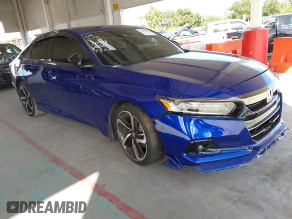 ✅ 2021 Honda Accord Sport • VIN: 1HGCV1F30MA014777 • Лот: 43483942. Опубликован ранее на IAAI с пробегом 76 653 миль. Бесплатный доступ к архиву аукционных продаж из США и подробный отчёт об истории автомобиля на DreamBid. Изображение 1.