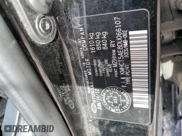 ✅ 2013 Hyundai Accent GS • VIN: KMHCT5AE8DU066107 • Лот: 65635604. Опубликован ранее на Copart с пробегом 134 144 миль. Бесплатный доступ к архиву аукционных продаж из США и подробный отчёт об истории автомобиля на DreamBid. Изображение 12.