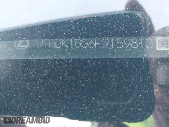 ✅ 2015 Lexus ES 330 • VIN: JTHBK1GG6F2159810 • Lot: 43721854. Listed on IAAI with 162,642 mi. Free auction sales archive from the USA and detailed vehicle history report at DreamBid. Image 9.